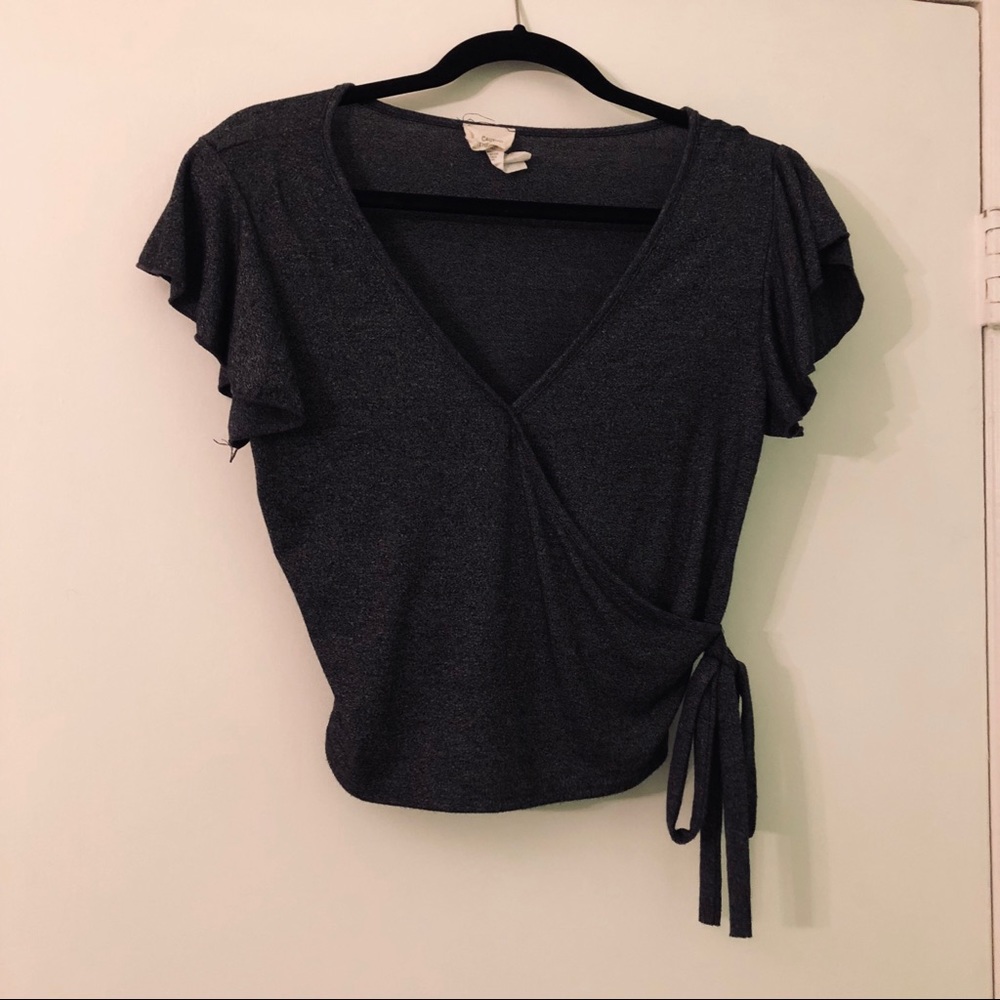 Grey Wrap top